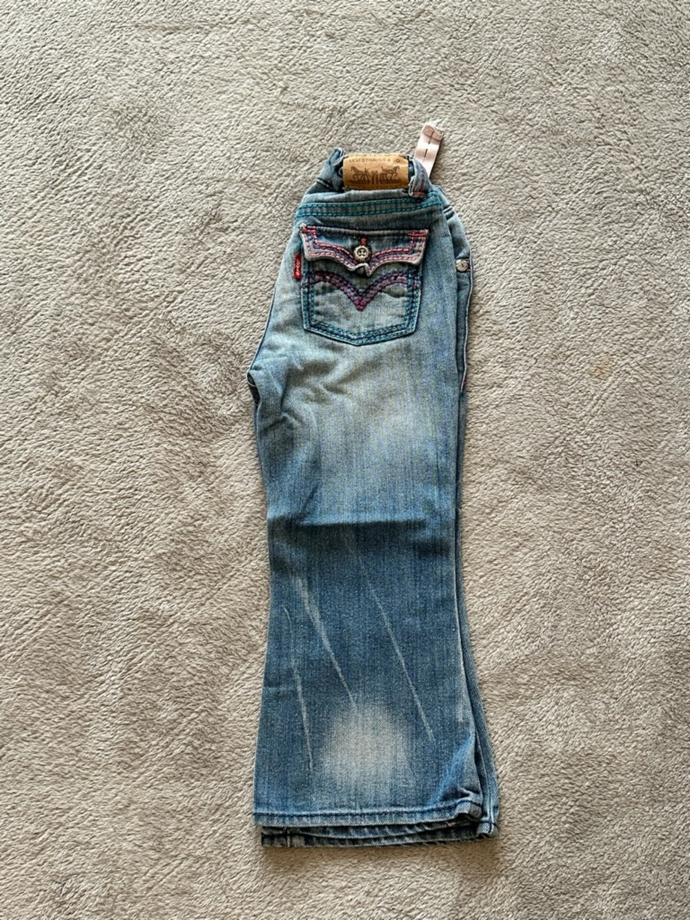 Girls Levi's Light Blue Girls Embroidered Pocket Jeans